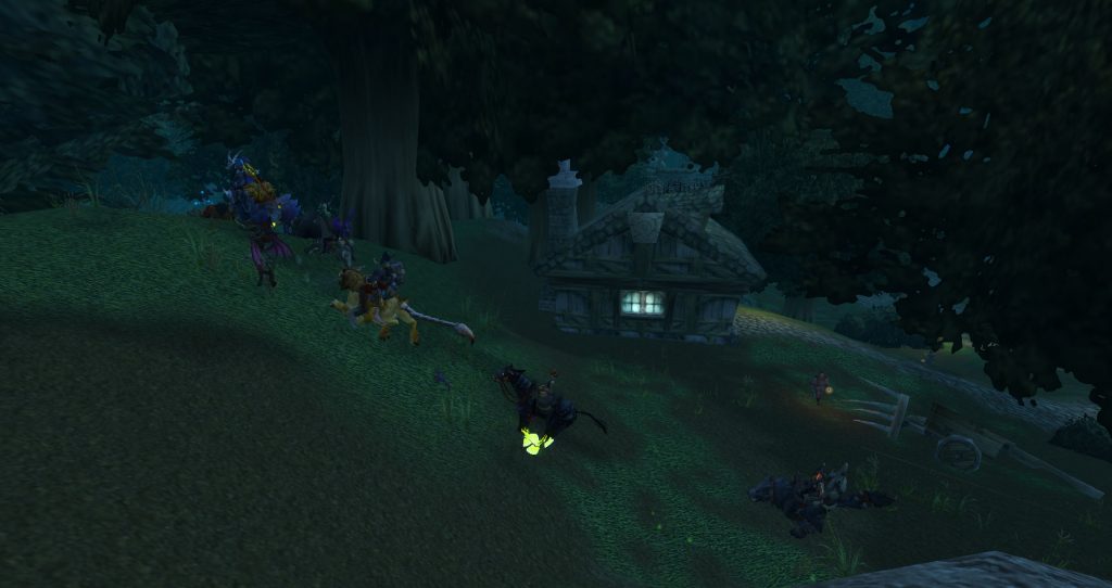 Da Doctas Tour sneaks past the town of Darkshire in Duskwood