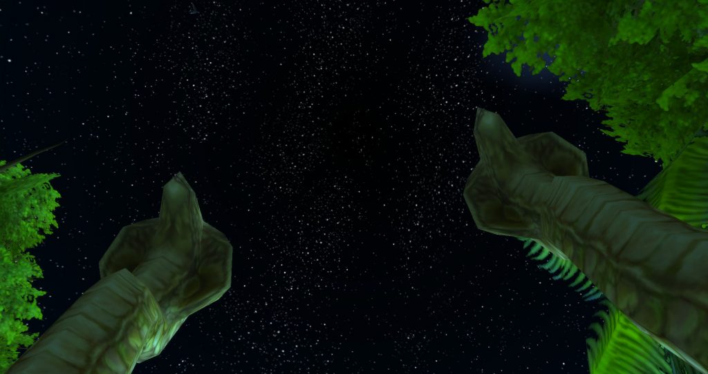 looking up at the stars above the Gurubashi Arena entrance in Stranglethorn