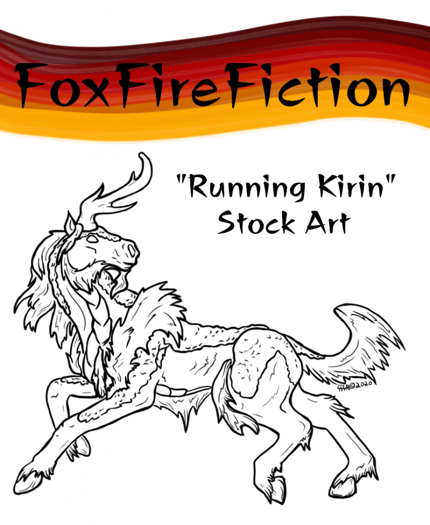 Preview of the "Running Kirin" Stock Art, as seen on DriveThruRPG