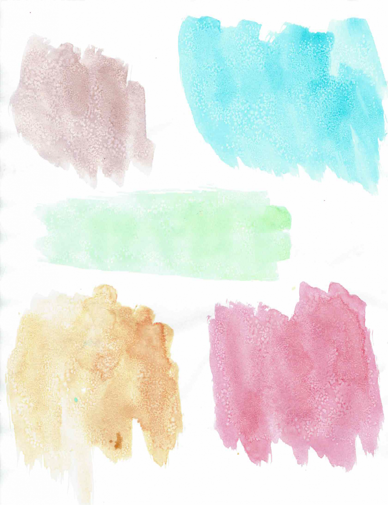 watercolor blobs using the salt method