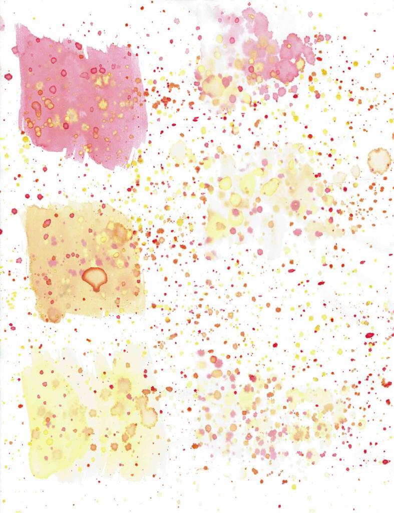 red and yellow dot splattering