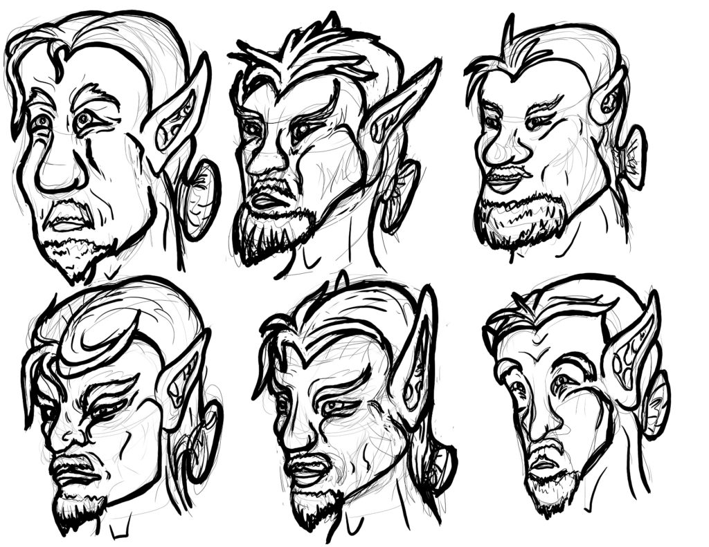 facial structures character study for Ezran, the Nameless